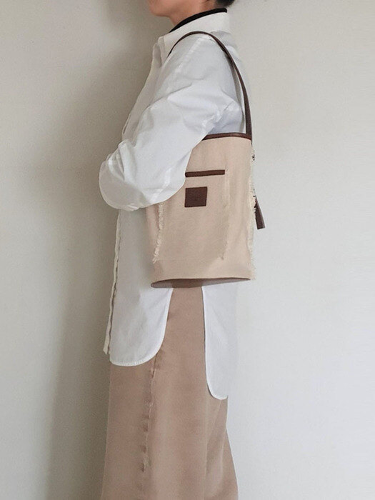 Daily Bucket Bag (Leather & Canvas)/Wood