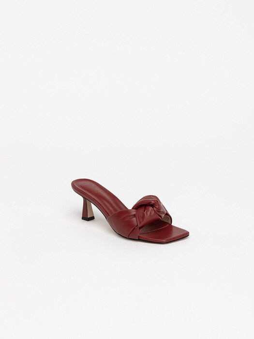 Wrappy Knotted Mules in Ruby Red