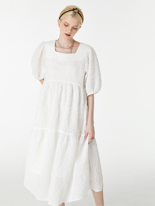 House Party _Puff-Sleeve Volume Dress_1NMB109