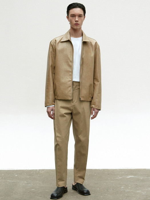 CLASSIC LEATHER BLOUSON_BEIGE