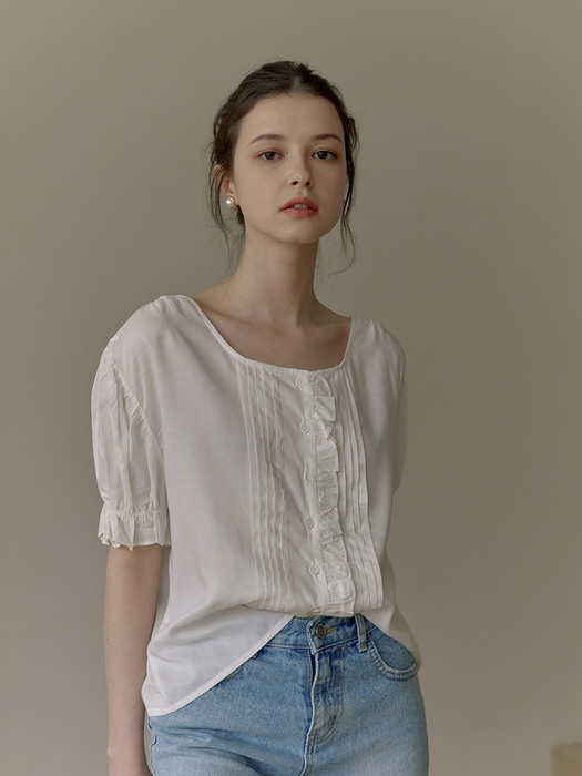 summer shirring blouse (2colors)