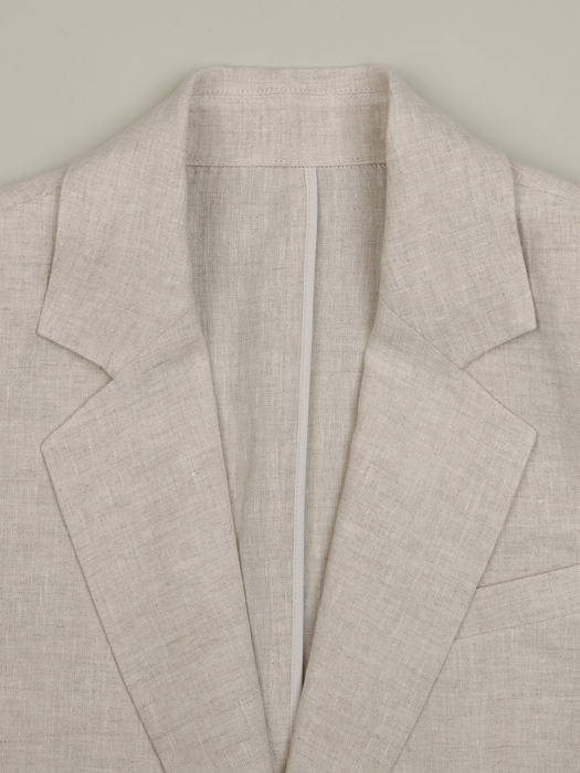 Basic Linen Single Jacket_Oatmeal