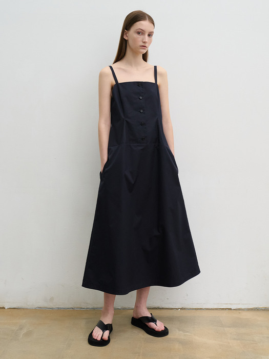 Cotton bell-shaped sleeveless dress