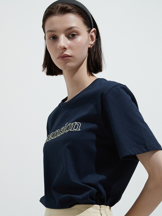 Mansion embroidery tee - Navy
