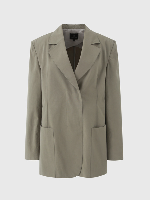 KHAKI SAND LINEN BLEND JACKET