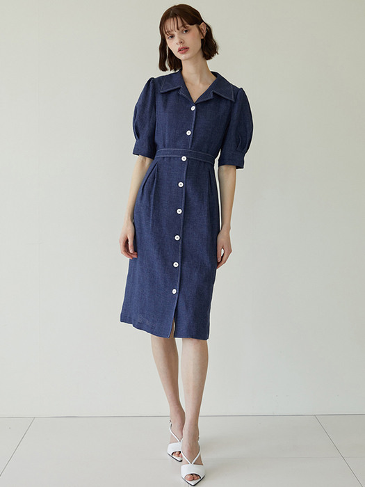 romantic open collar dress NA