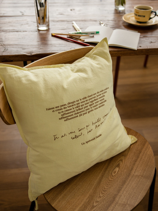 Relaxed Cotton-Linen Cushion Cover (Citron)