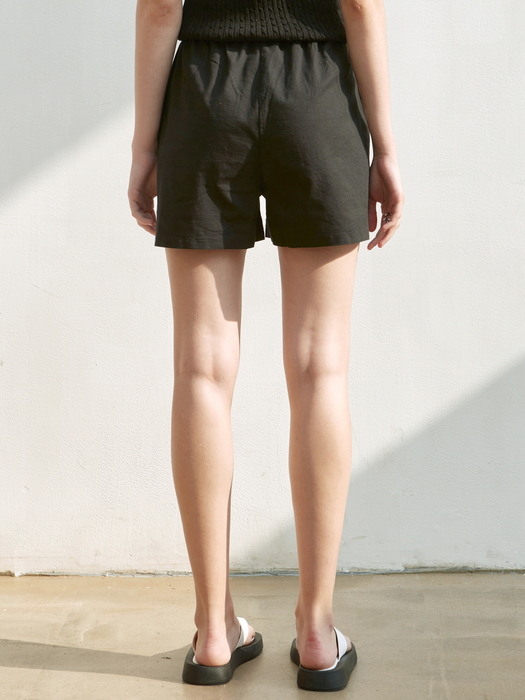 COTTON BANDING SHORT_BLACK