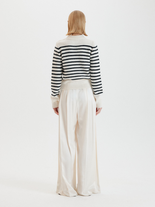 TRIPE Stripe Knit Pullover - Ivory/Black