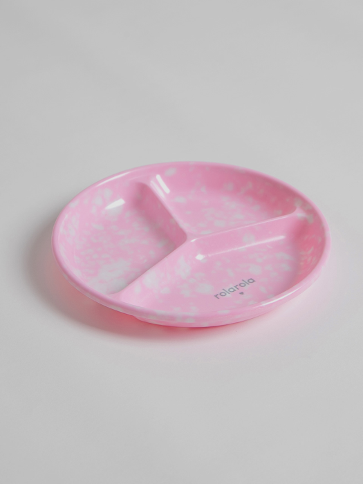 (LV-21536) SOFT MARBLE ROUND PLATE PINK