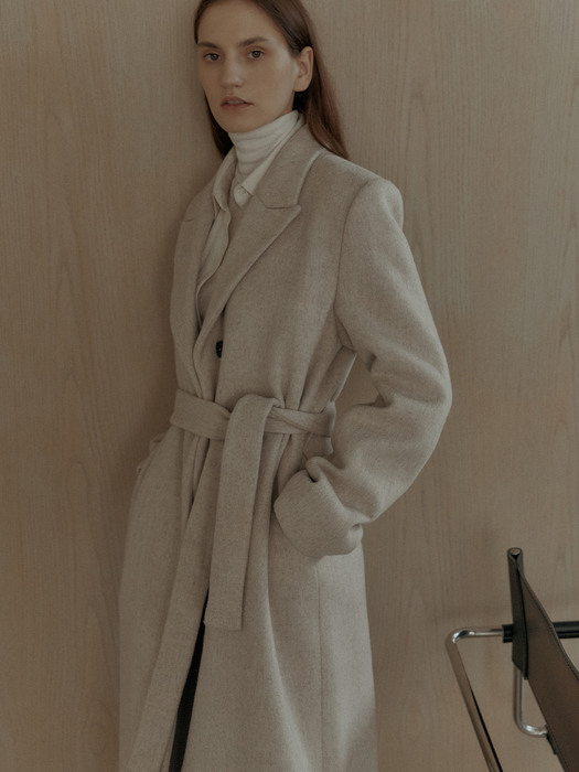 [EXCLUSIVE] BELT LONG COAT - OATMEAL