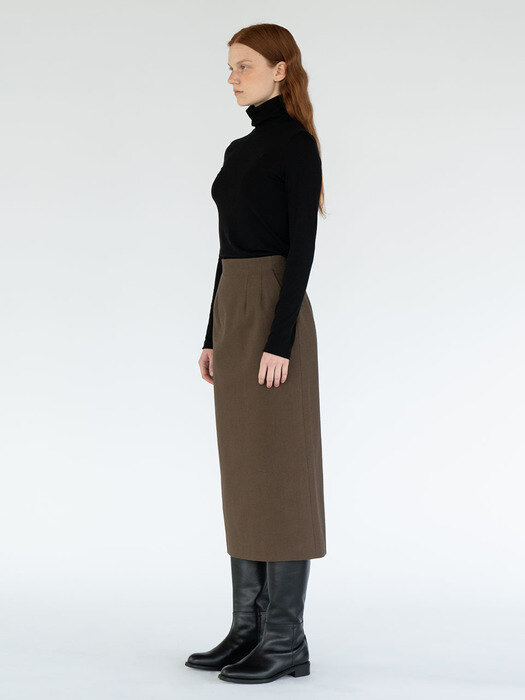 Conny Slit Skirt / Brown