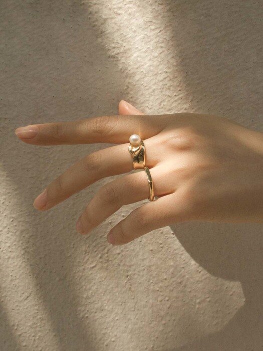 Pearl Button Ring