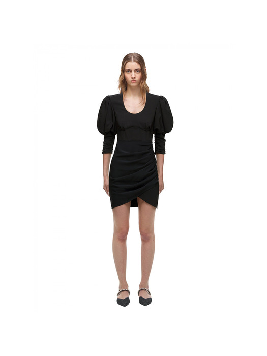 블랙 스트레치 크레이프 미니 드레스 (SC21-005)