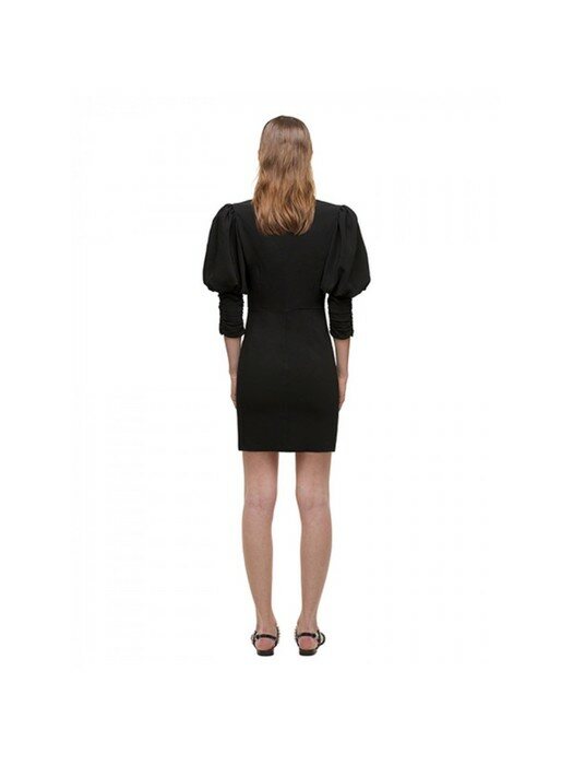 블랙 스트레치 크레이프 미니 드레스 (SC21-005)