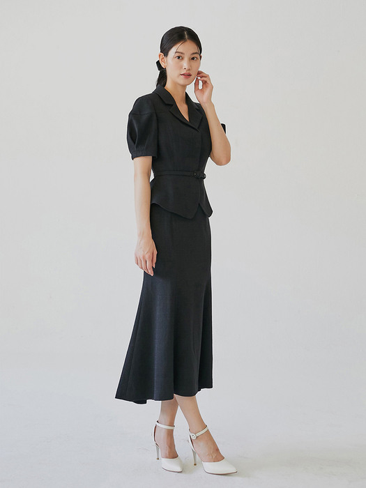 [미전시]ODELIE Semi mermaid skirt (Black/Ivory)