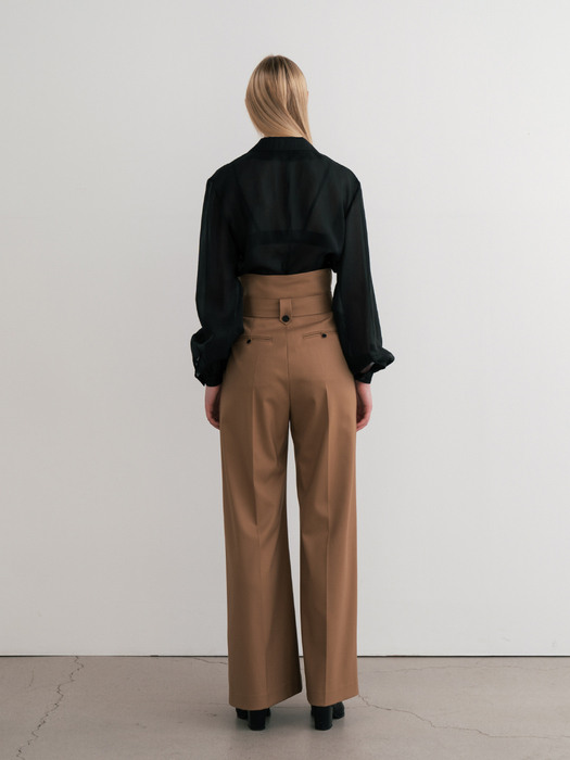 Wide-Leg Belted Trousers (JUJS207-70)