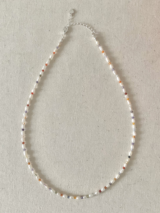 pearl rainbow beads necklace