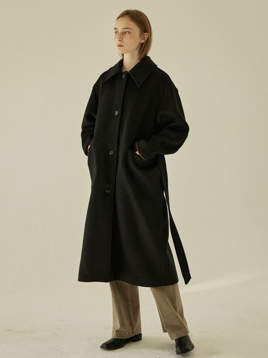 Cashmere Over-sized Coat - Black