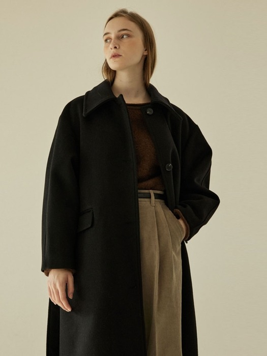 Cashmere Over-sized Coat - Black