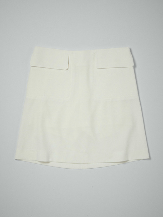 핸즈아이즈하트 Pocket skirt in white punto 