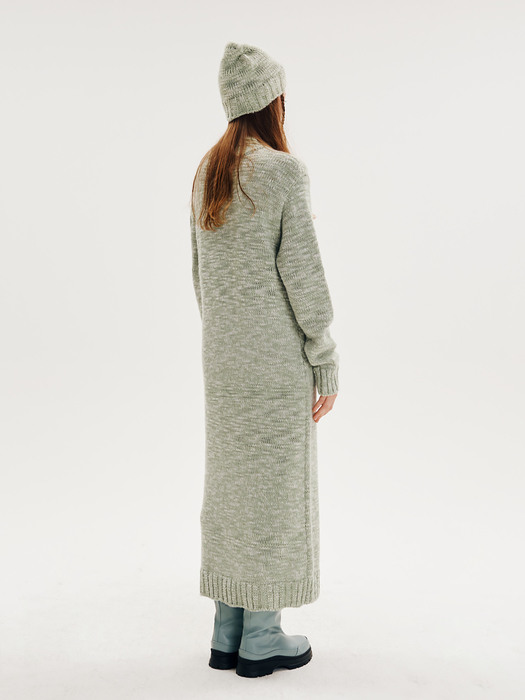 Eastern Long Knit-dress [Mint]