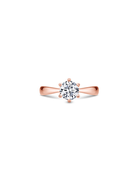solitaire round crown ring(rose gold)