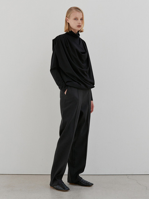 PINTUCK SEMI WIDE PANTS