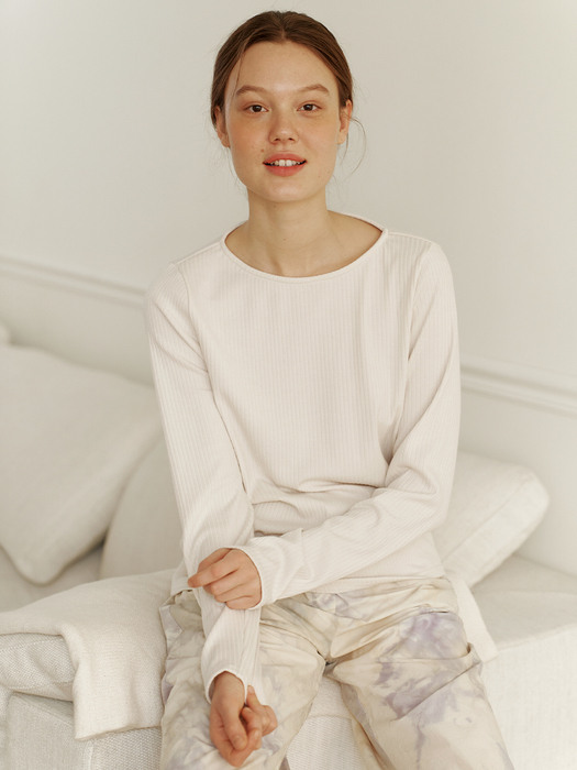 Basic Boat Neck Tshirt Ivory 베이직 보트넥 티셔츠 아이보리