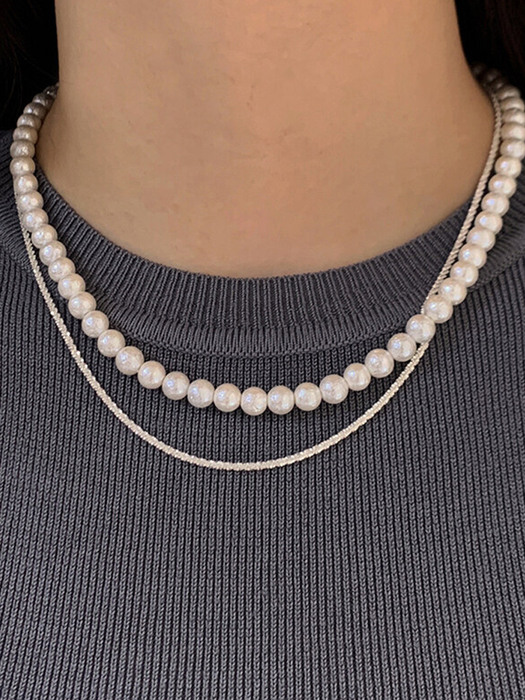 Rough Pearl Basic Necklace 6mm