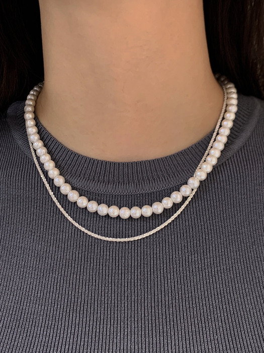 Rough Pearl Basic Necklace 6mm