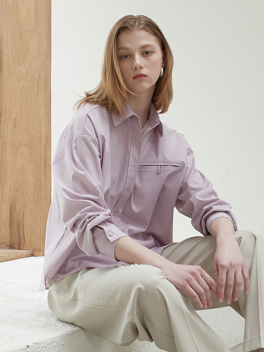 amr1371 lip pocket shirt (purple)