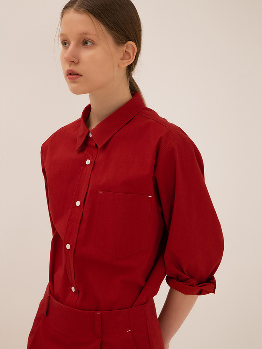paper shirt (red orange)