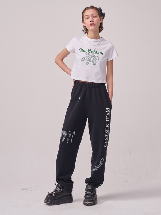 [TC22SSTOP14WH] OLIVE CROPPED TSHIRT [WHITE]
