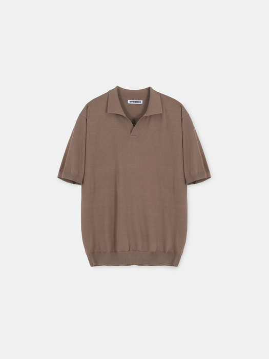 Signature Open Collar Knit [Brown]