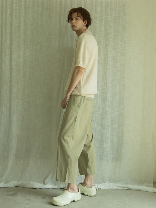 CP-802 Linen wide pants_Dark beige