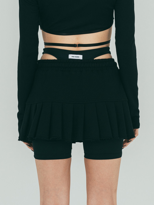 Low-rise Sweat Pleated Skirt