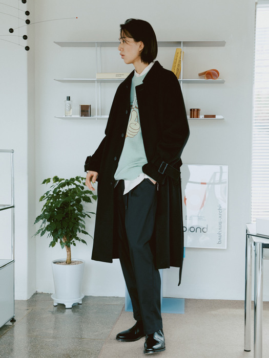 [x EASE]Twill Cotton Banding Pants(Oversize Fit)(2 colors)