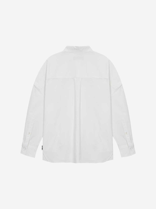 Drop Shoulder Oxford Shirt_White