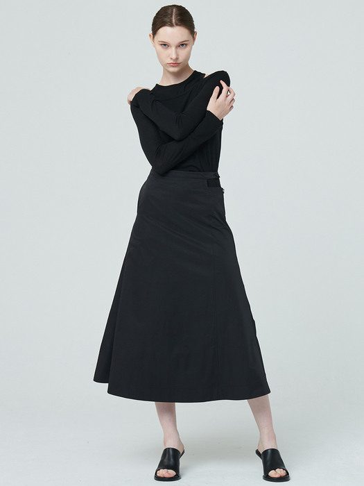 Cut Out Midi Skirt - Black 