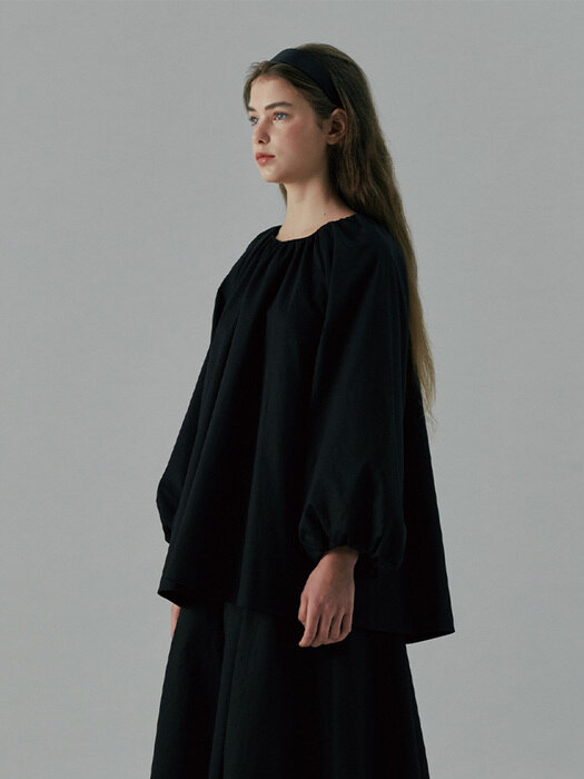 UFF SLEEVE BLOUSE / 퍼프 슬리브 블라우스 (BLACK / 블랙)