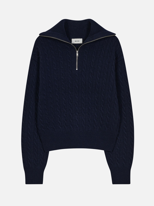 Half zip-up Sweater Navy