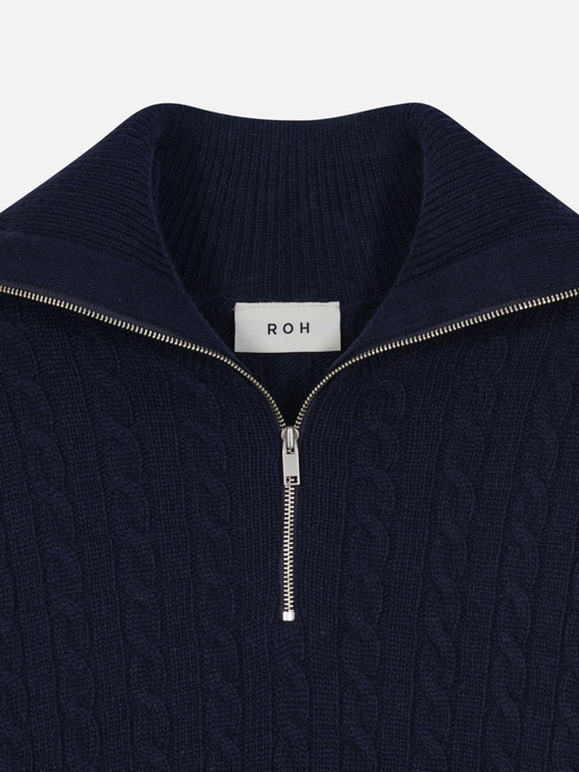 Half zip-up Sweater Navy