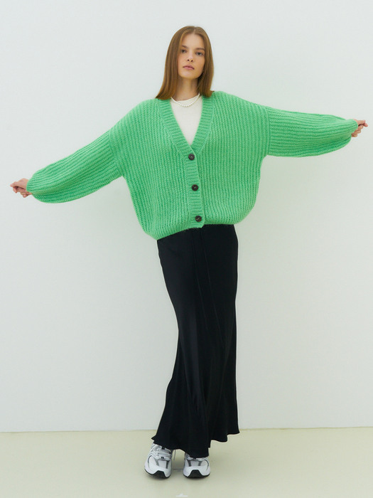 Mohair volume knit cardigan (mintl)