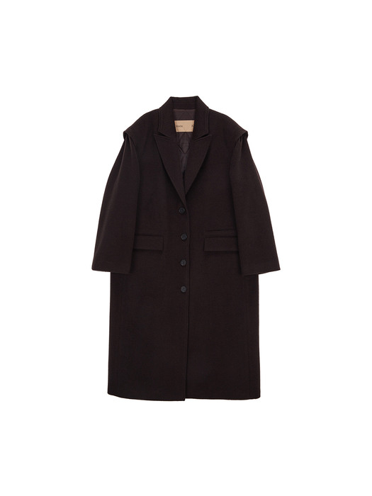 SINGLE BELTED COAT IN BROWN