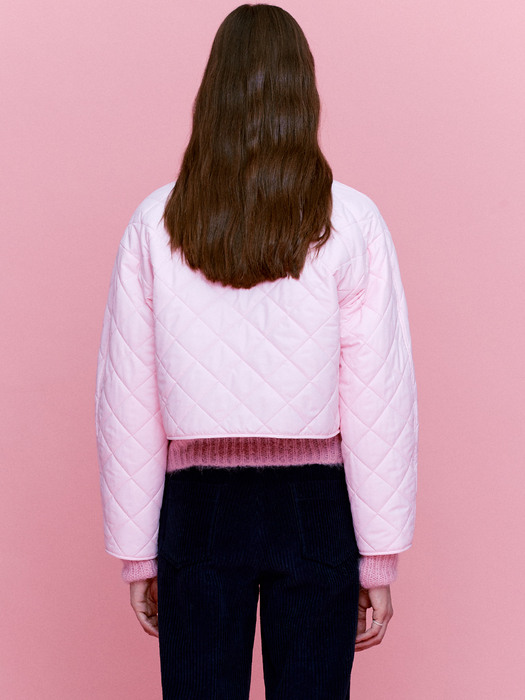 Crop quilted jumper - Pale pink