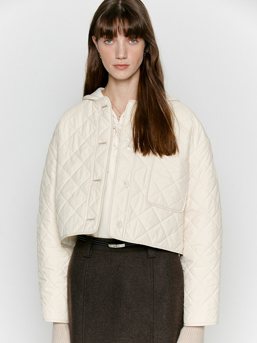 Crop quilted jumper - Pale pink