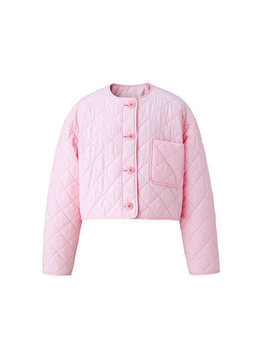 Crop quilted jumper - Pale pink