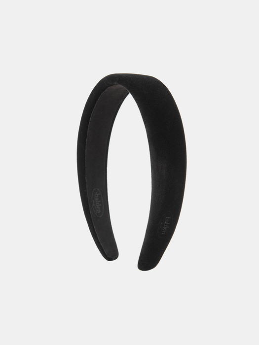 emboss logo velvet hairband (H003_black)