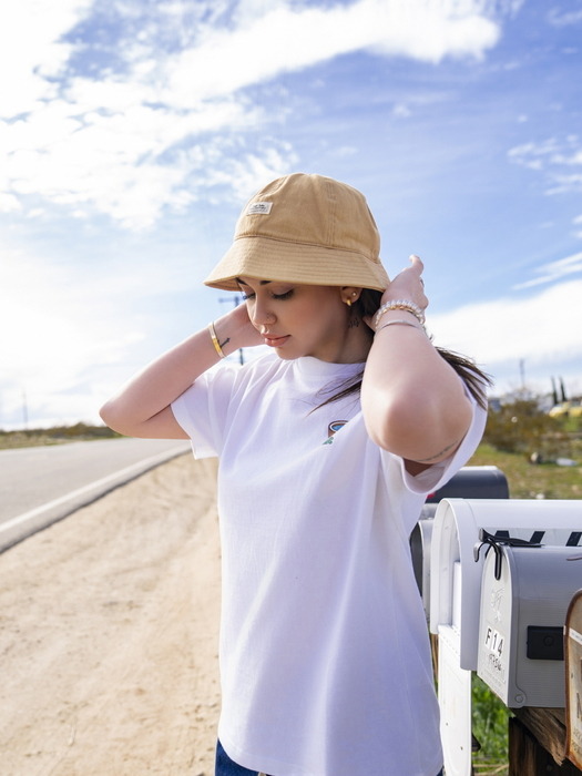 TT35AACU07_WH LABEL 6PANEL BUCKET HAT